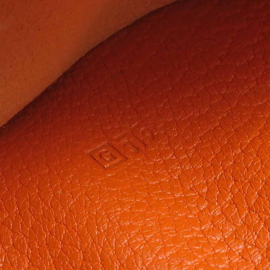 エルメス HERMES 手帳カバー レザー ブラウン/オレンジ シルバー ユニ
