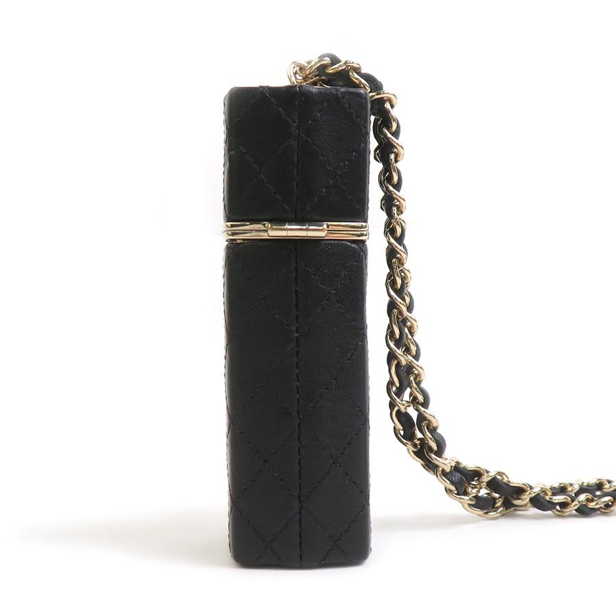 シャネル CHANEL  チェーン リップスティックケース ココマーク レザー/メタル ブラック/ゴールド レディース 送料無料【中古】 e61644a CHANEL（シャネル） チェーン リップスティックケース ココマーク