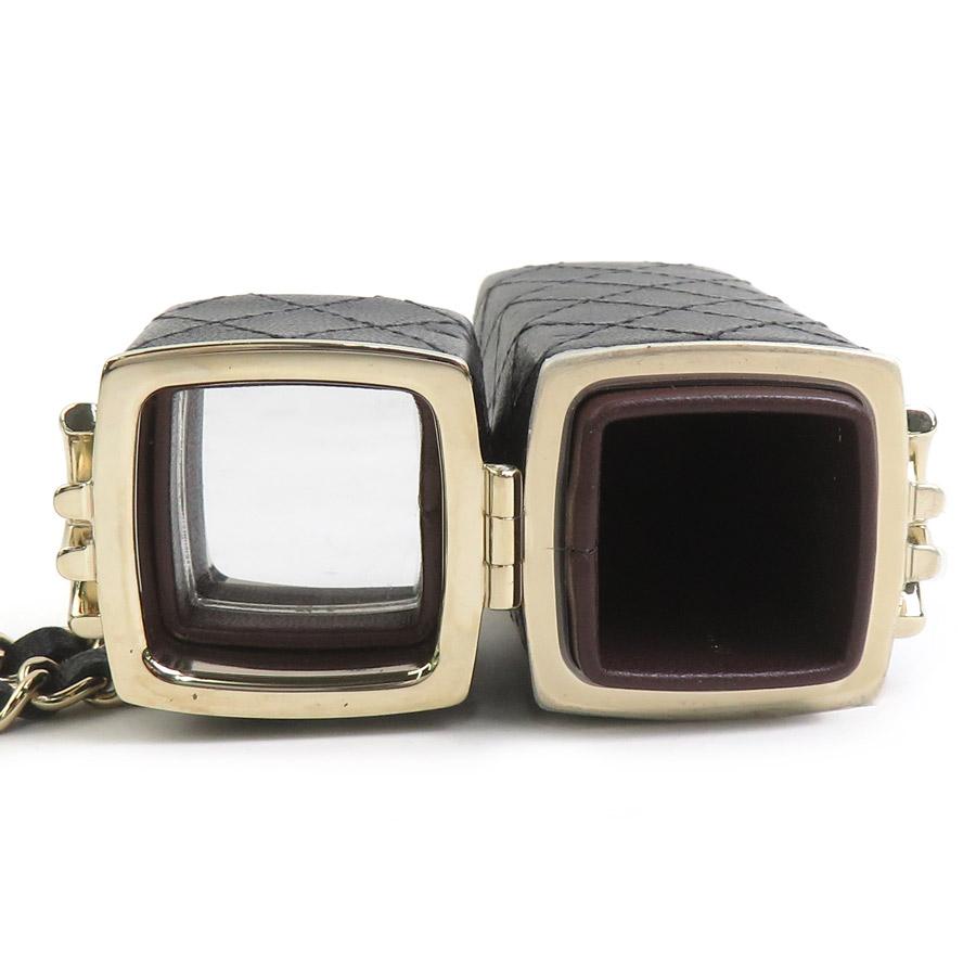 シャネル CHANEL  チェーン リップスティックケース ココマーク レザー/メタル ブラック/ゴールド レディース 送料無料【中古】 e61644a CHANEL（シャネル） チェーン リップスティックケース ココマーク