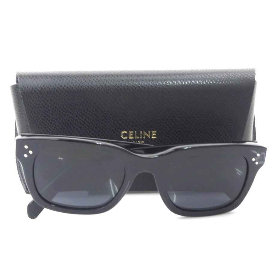 セリーヌ サングラス プラスチック ブラック ダークグリーン 美品 80210 CELINE（セリーヌ） サングラス プラスチック ブラック : ブランド