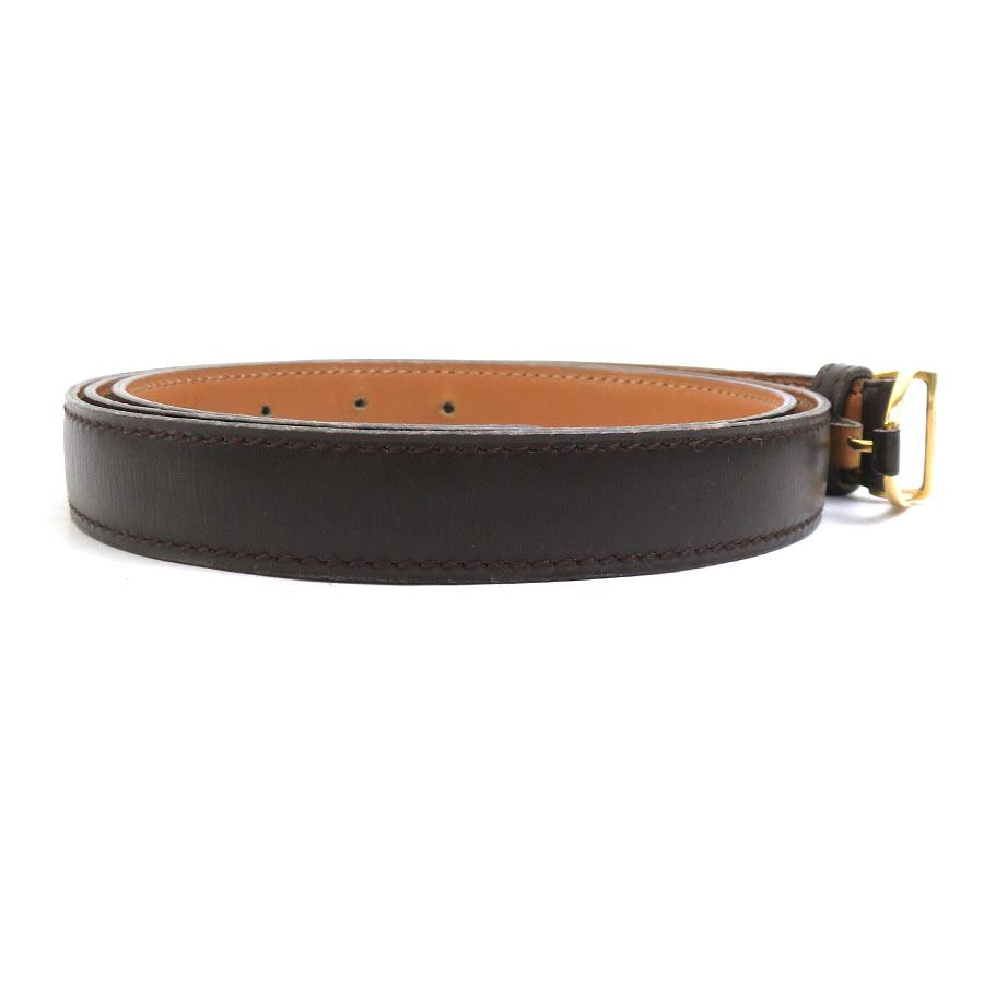 HERMES ブラウン　レザーベルト HERMES（エルメス） ベルト レザー/メタル ダークブラウン/ゴールド