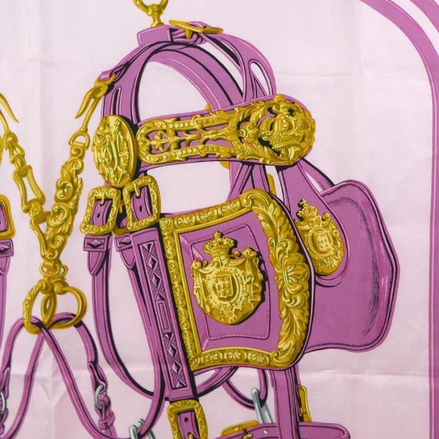 HERMESエルメススカーフ　ピンク系　 BRIDES de GALA HERMES（エルメス） スカーフ カレ90 BRIDES de GALA シルク ピンク