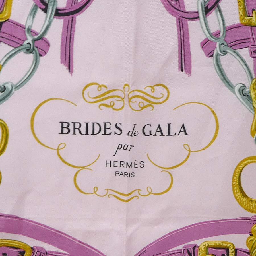 HERMES（エルメス） スカーフ カレ90 BRIDES de GALA シルク ピンク