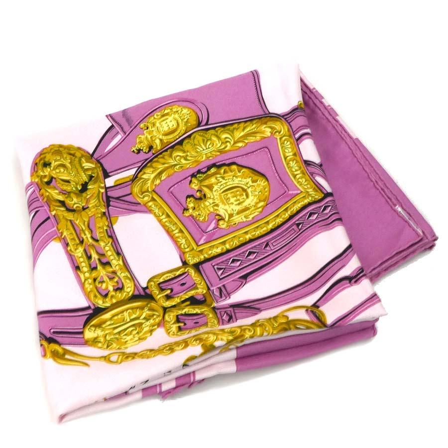 HERMES（エルメス） スカーフ カレ90 BRIDES de GALA シルク ピンク