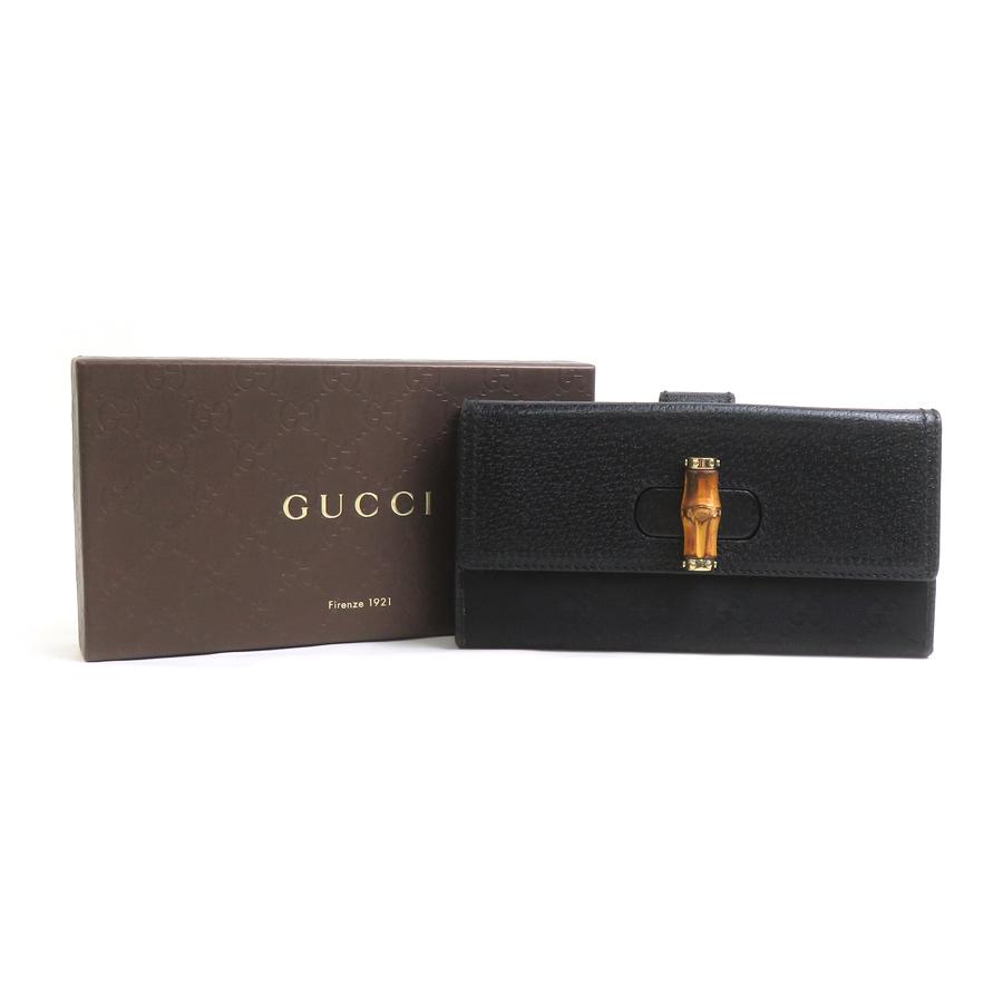 GUCCI（グッチ） 二つ折り長財布 バンブー GGキャンバス/レザー