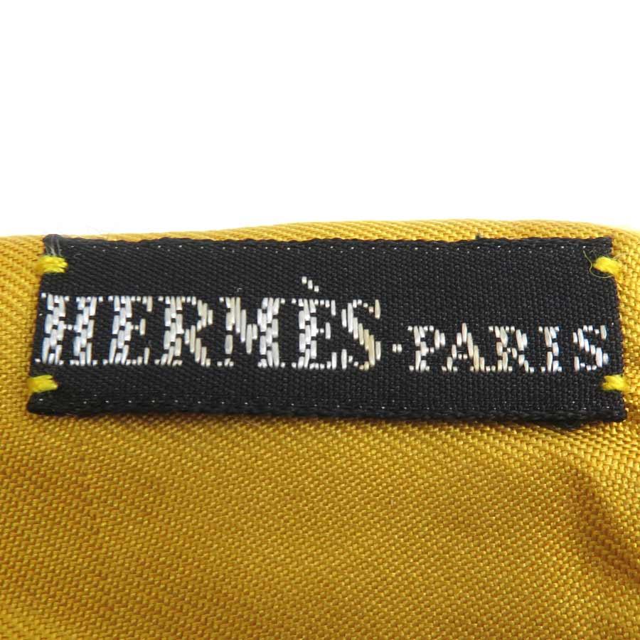 エルメス HERMES マフラー カシミヤ/ウール イエロー/グレー/グリーン_6