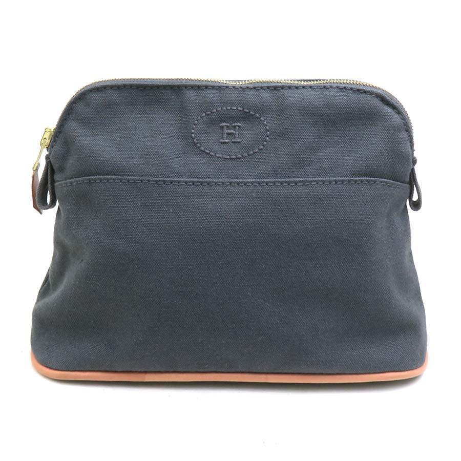 HERMES（エルメス） ポーチ ボリードポーチ コットン グレー