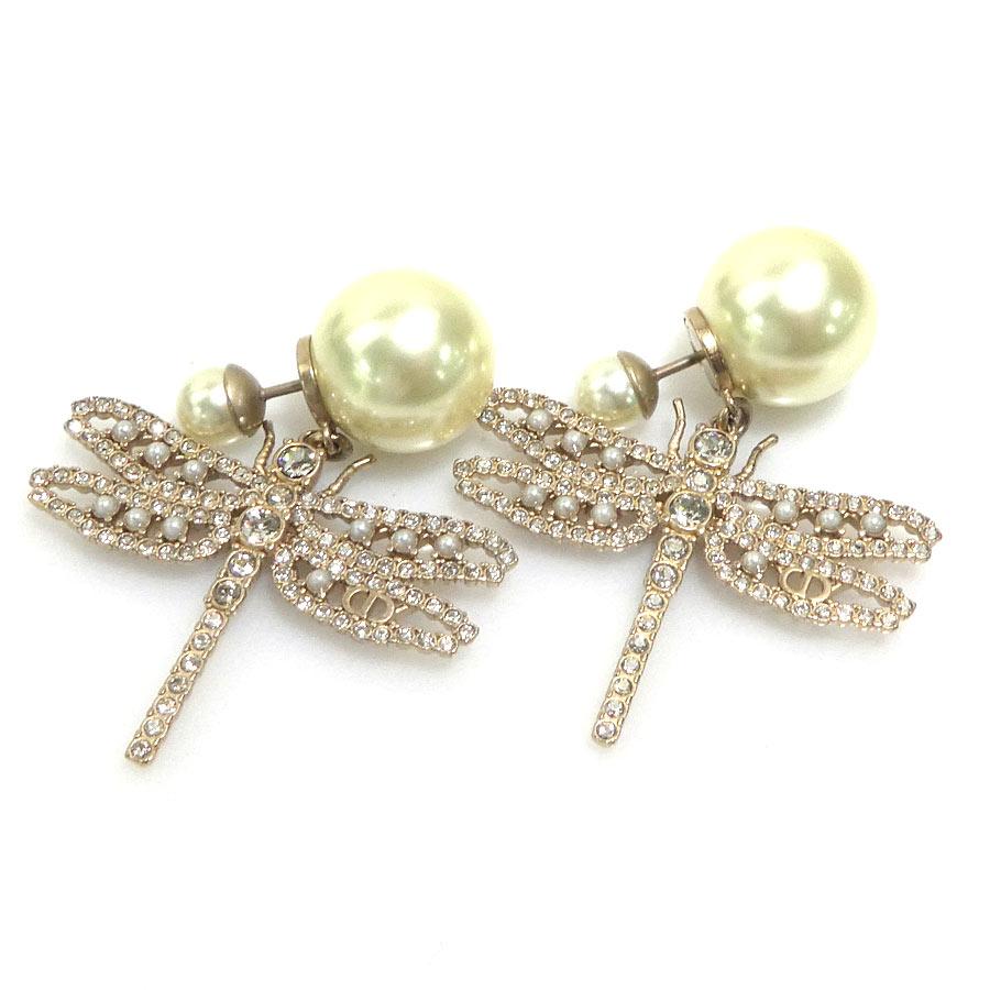 クリスチャンディオール Christian Dior ピアス とんぼ メタル