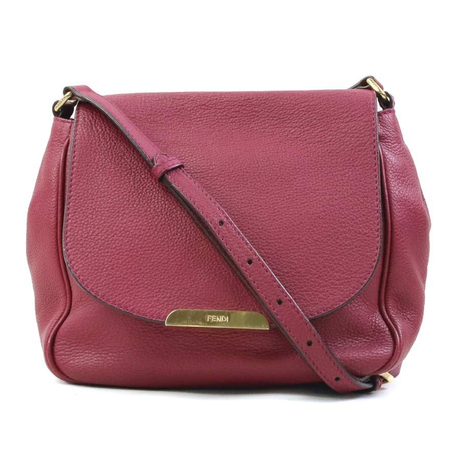 レディース FENDI ボルドー ショルダーバッグ レザー