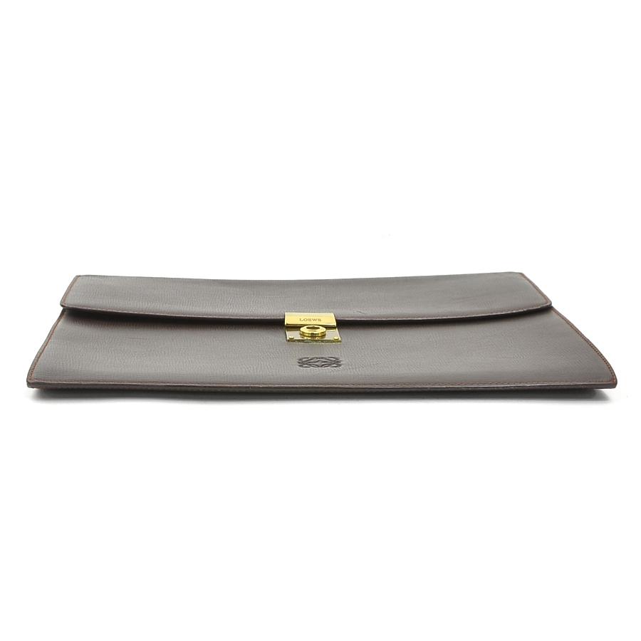LOEWE（ロエベ） クラッチバッグ 書類ケース アナグラム レザー ダーク