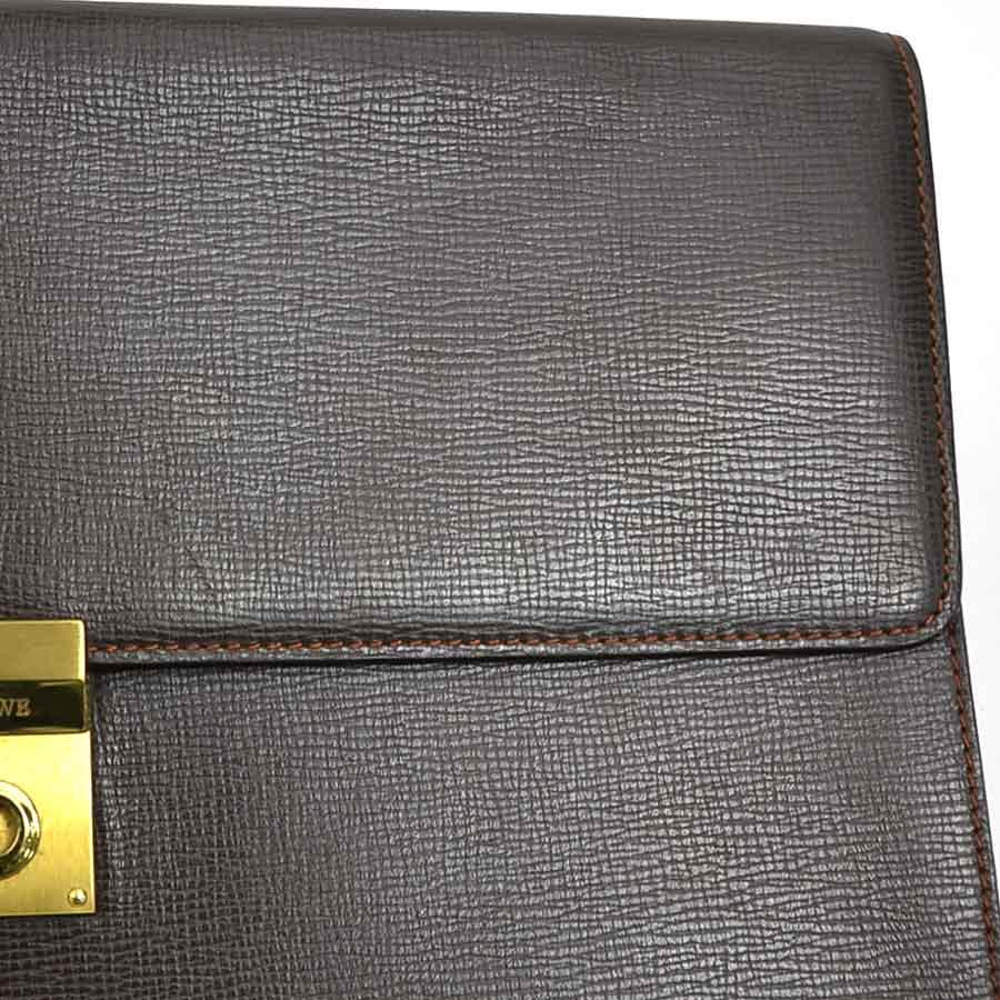 LOEWE（ロエベ） クラッチバッグ 書類ケース アナグラム レザー ダーク