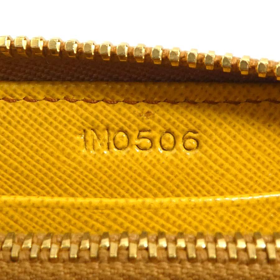 PRADA（プラダ） ラウンドファスナー長財布 レザー ブラウン/イエロー