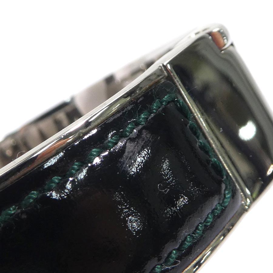 GUCCI グッチ Gロゴ メタル シルバー パテントレザー バングル GUCCI（グッチ） バングル ブレスレット Gロゴ メタル/パテントレザー
