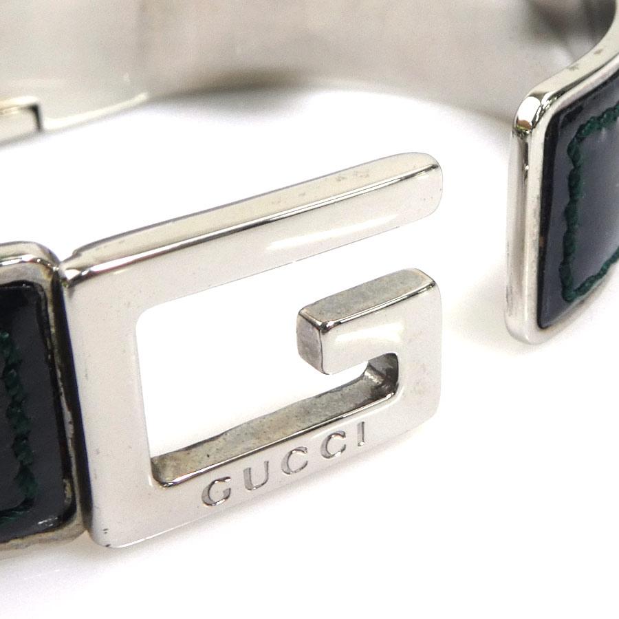 GUCCI（グッチ） バングル ブレスレット Gロゴ メタル/パテントレザー