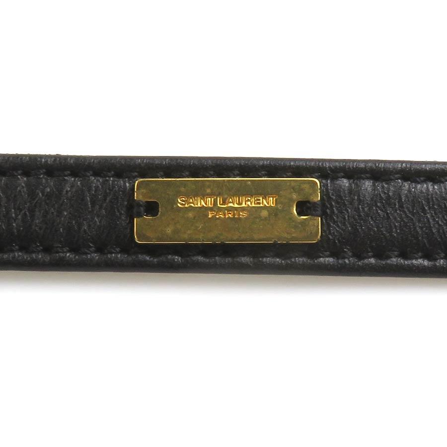 サンローラン SAINT LAURENT チョーカー リボン シルク/レザー