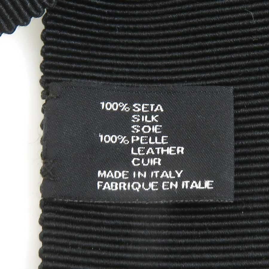 サンローラン SAINT LAURENT チョーカー リボン シルク/レザー