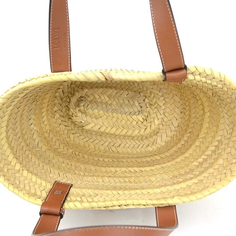美品 LOEWE ロエベ ストロー×レザー かご スモール ハンドバッグ LOEWE（ロエベ） ハンドバッグ かごバッグ バスケット スモール