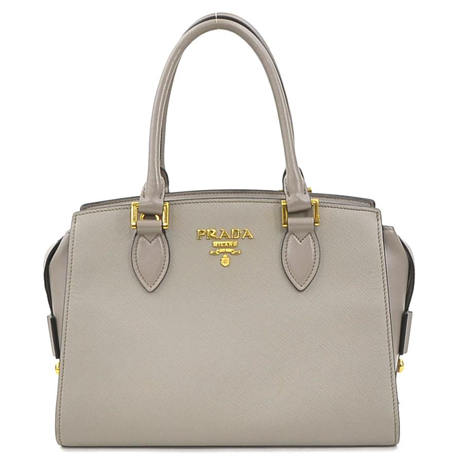 PRADA グレー レザーハンドバッグ PRADA（プラダ） ハンドバッグ レザー グレー : ブランドバリュー