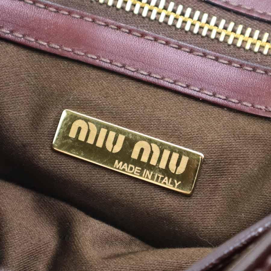 miu miu（ミュウミュウ） ショルダーバッグ レザー/メタル ブラウン