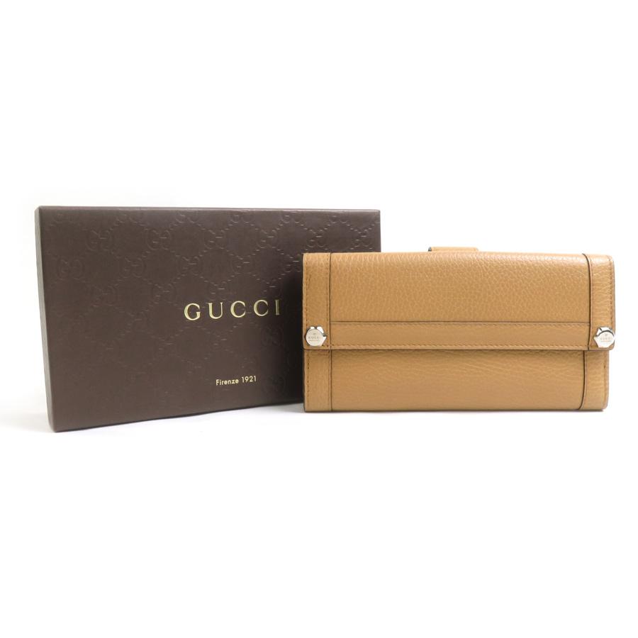 GUCCI（グッチ） 二つ折り長財布 レザー ブラウン : ブランドバリュー