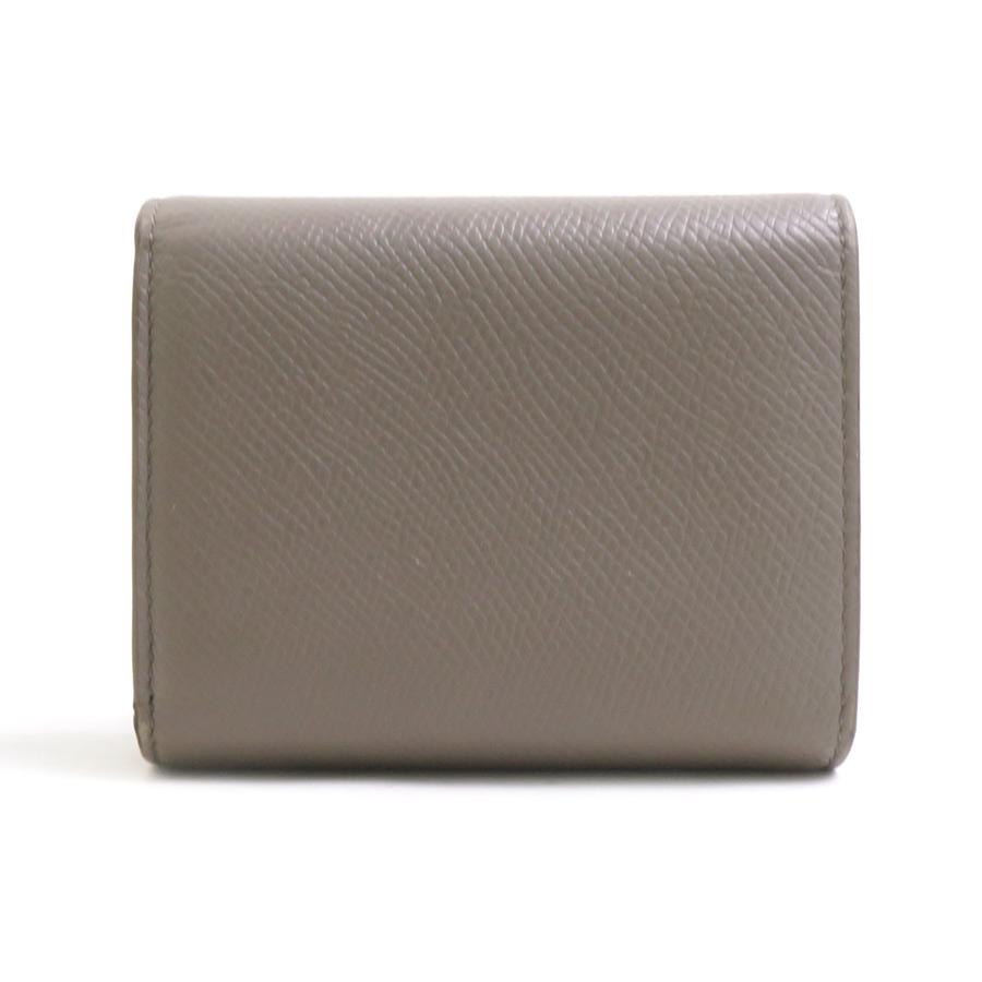 CELINE 三つ折り財布 グレージュ レザー ミニ財布 コンパクト CELINE（セリーヌ） 三つ折り財布 レザー グレージュ : ブランド