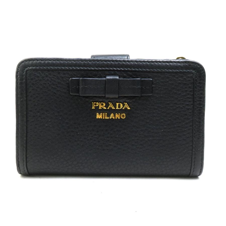 PRADA（プラダ） 二つ折り財布 レザー ブラック : ブランドバリュー