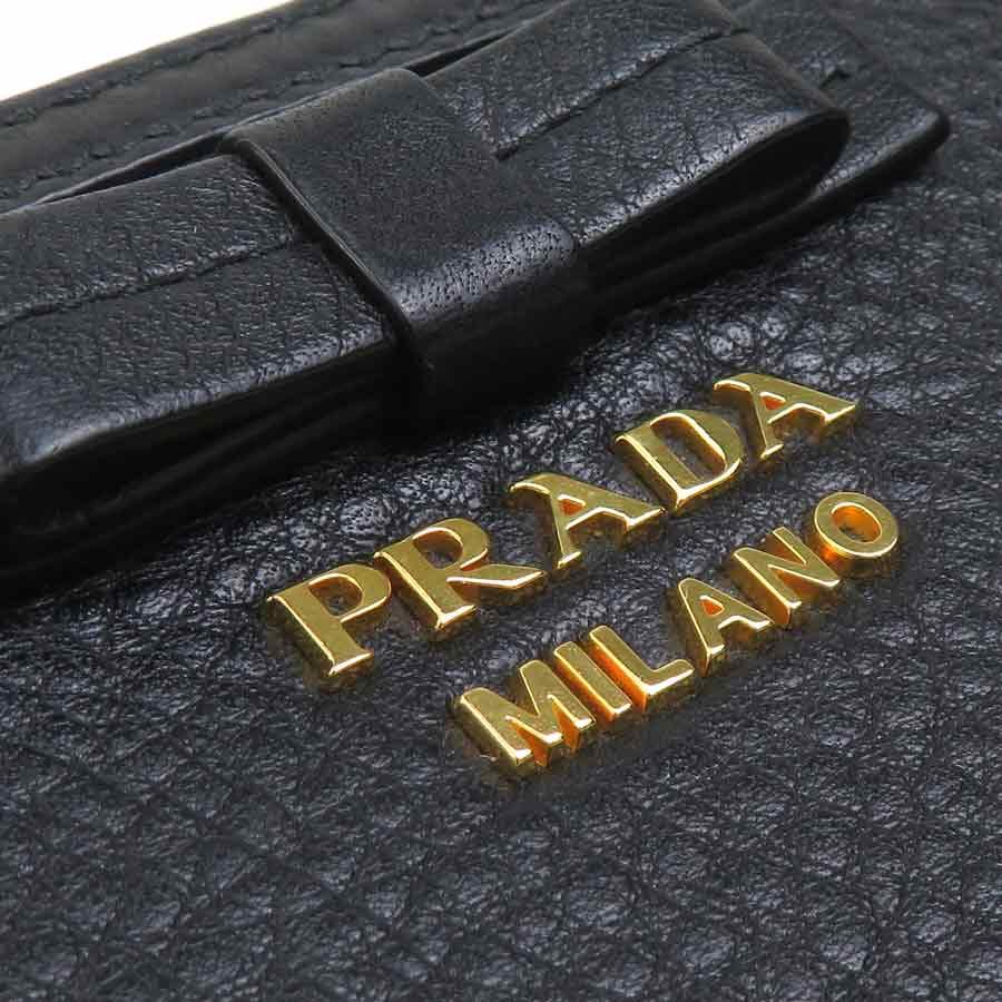 PRADA（プラダ） 二つ折り財布 レザー ブラック : ブランドバリュー