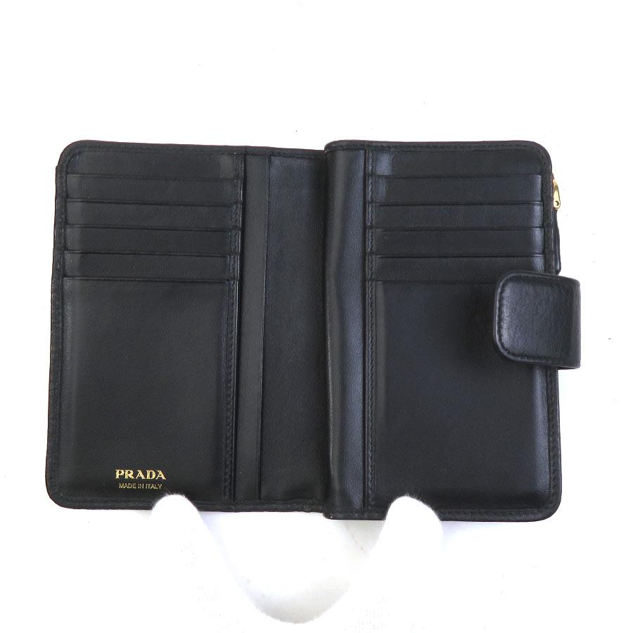 PRADA（プラダ） 二つ折り財布 レザー ブラック : ブランドバリュー