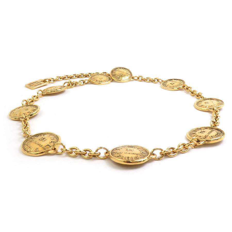 【タイムセール30%OFF】CHANELチェーンベルト（ゴールドチャーム付） CHANEL（シャネル） ベルト チェーンベルト 31 RUE CAMBON メタル