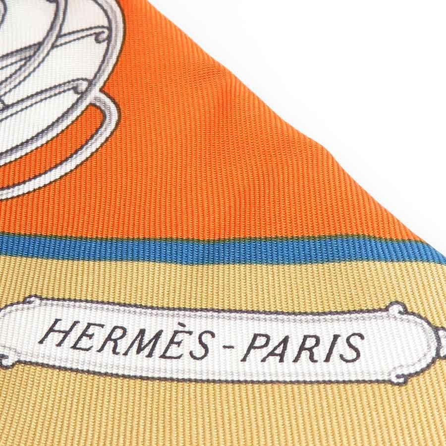 HERMES（エルメス） スカーフ ツイリー シルク オレンジ/マルチカラー