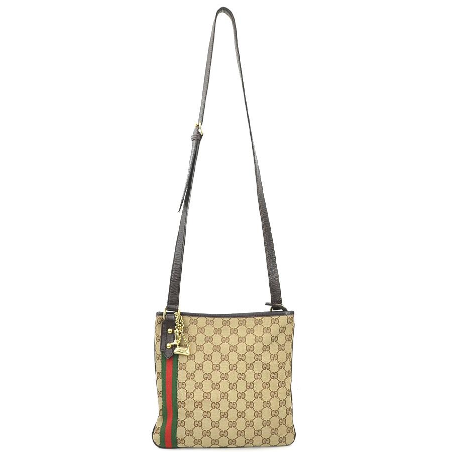 GUCCI（グッチ） 斜め掛けショルダーバッグ GGキャンバス/レザー