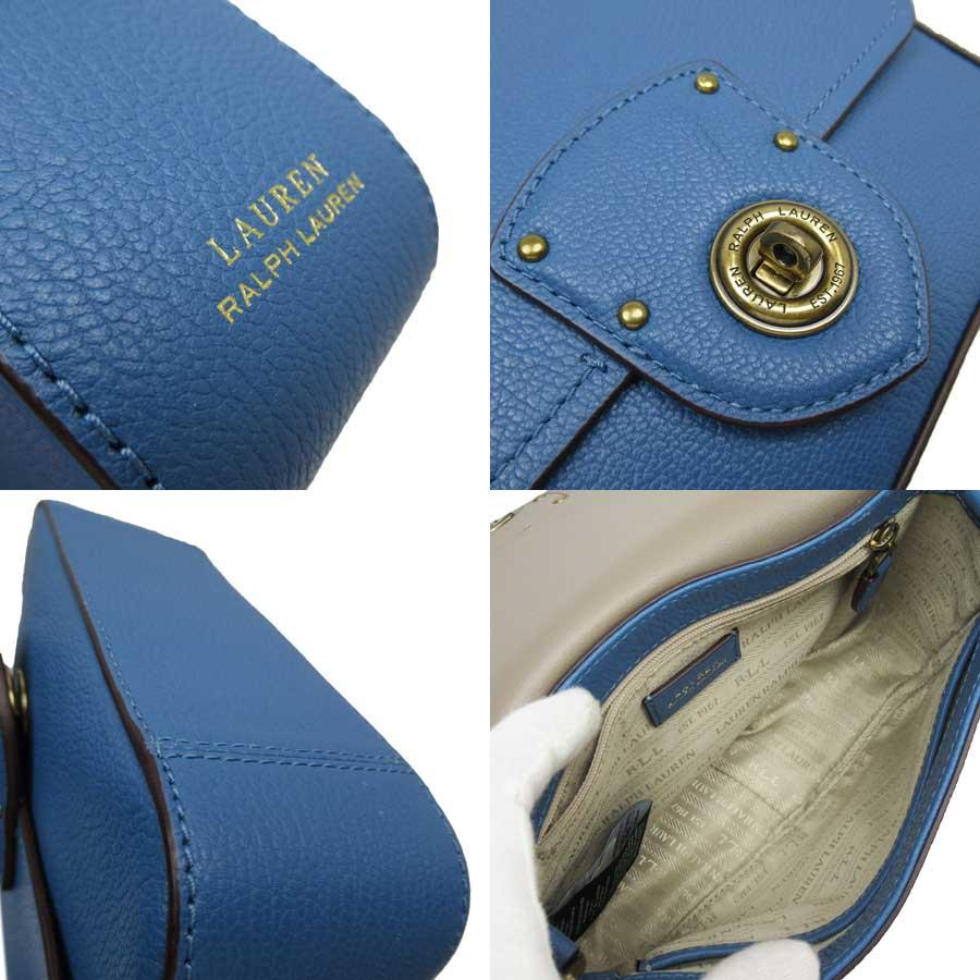 ラルフローレン RALPH LAUREN 斜め掛けショルダーバッグ レザー ブルー