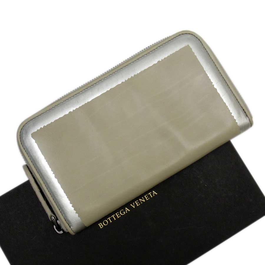 美品 ボッテガ パデット ラウンド 長財布 シルバーファスナー ボッテガヴェネタ BOTTEGAVENETA ラウンドファスナー長財布 イントレ
