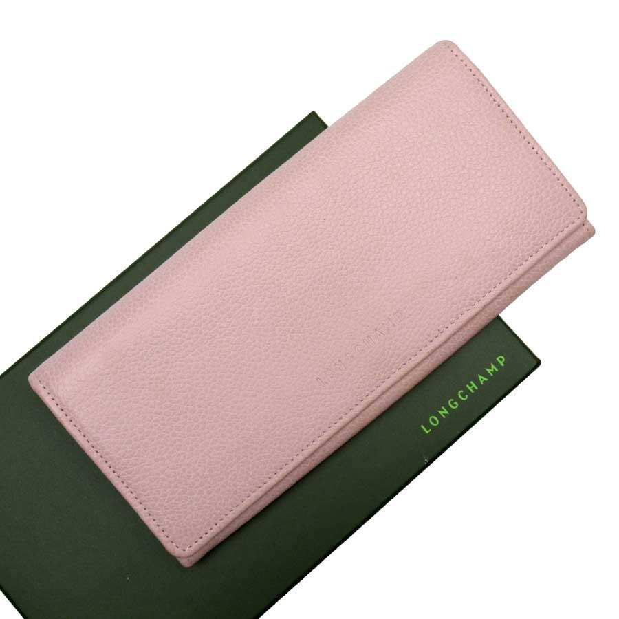 ロンシャン LONGCHAMP 二つ折り長財布 レザー ピンク 定番人気 :g1794a:ブランドバリュー 通販 LONGCHAMP ロンシャンブラック レザー ミニ財布