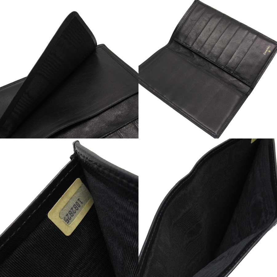 CHANEL　ピコローレ　ワイルドステッチ　ブラック　 財布　札入れ CHANEL（シャネル） 札入れ ダブルステッチ ビコローレ レザー