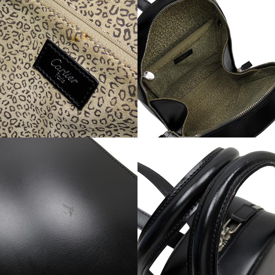 Cartier（カルティエ） リュック パンテール レザーx金属素材 ブラック