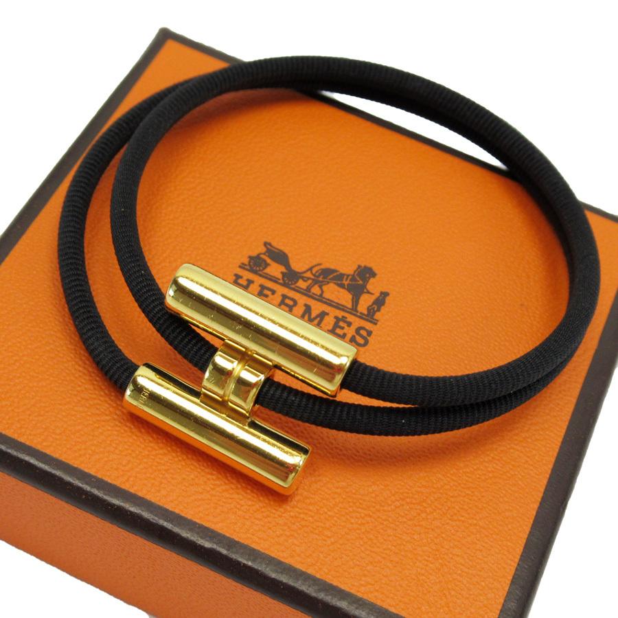 HERMES エルメス トゥルニス レザー ブレスレット ブラック ゴールド HERMES エルメス ブレスレット トゥルニ トレッセ スイフト 黒