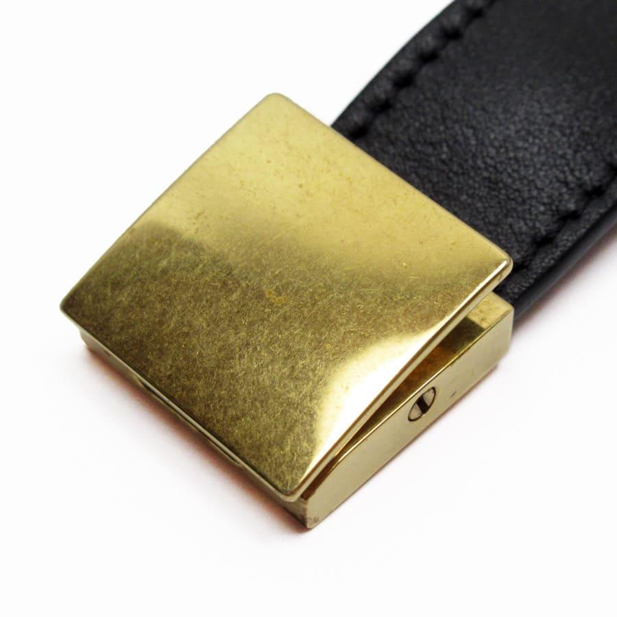 セリーヌ CELINE ブレスレット チョーカー レザーx金属素材 ブラックx