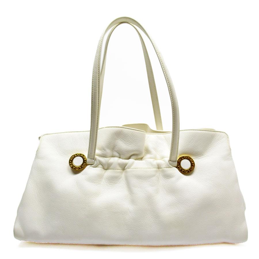 BVLGARI ブルガリ ショルダーバッグ 型押しレザー ホワイト : ブランド  