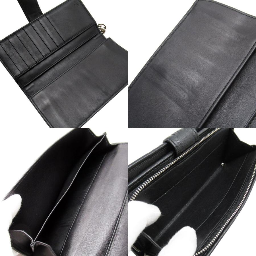 GUCCI グッチ 二つ折り長財布 GG レザー ブラック : ブランド