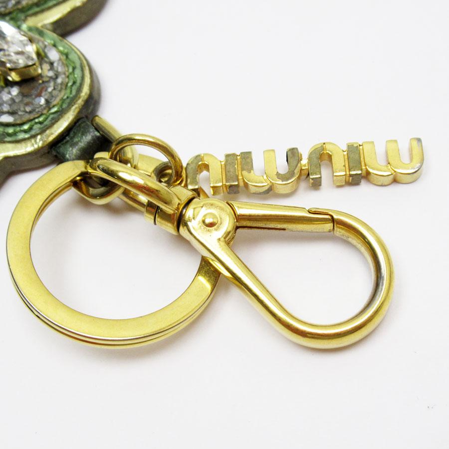 miumiu キーリング　グリーン miu miu（ミュウミュウ） チャーム キーリング メタル/ストーン