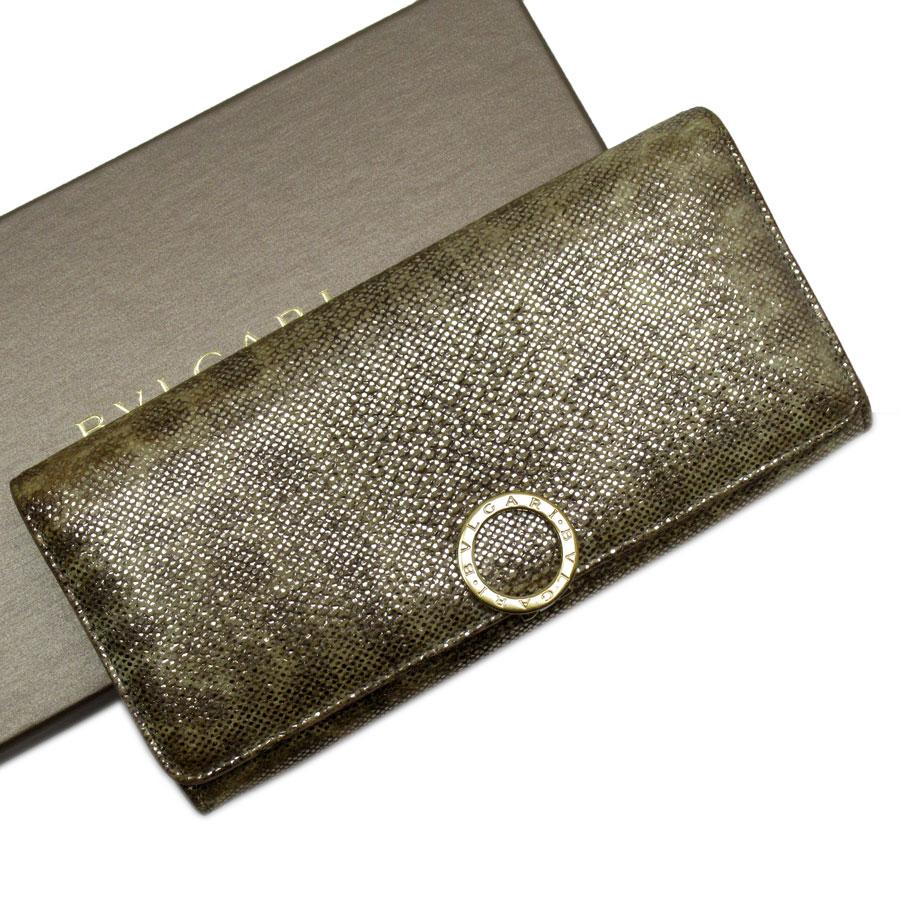 BVLGARI（ブルガリ） 二つ折り長財布 レザー ゴールド : ブランド