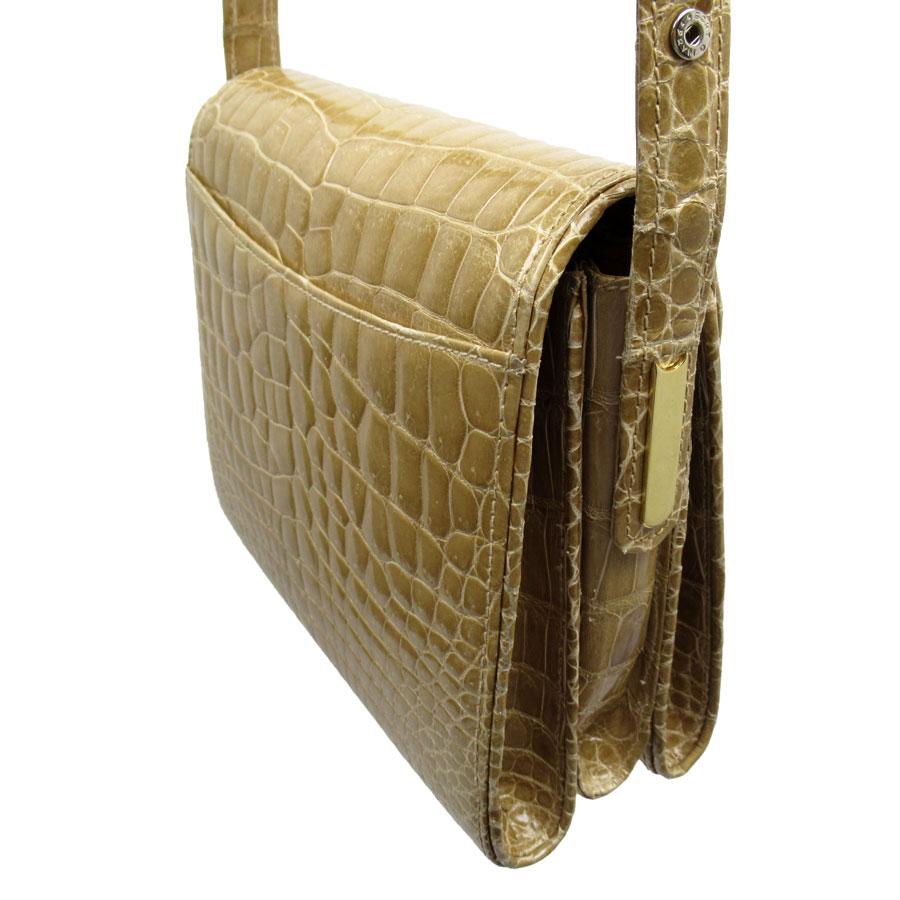 グッチ ハラコ クロコ型押し スクエア ショルダーバッグ レザー