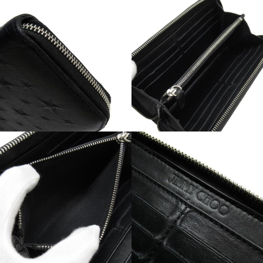 ジミーチュウ JIMMY CHOO ラウンドファスナー長財布 レザー ブラック