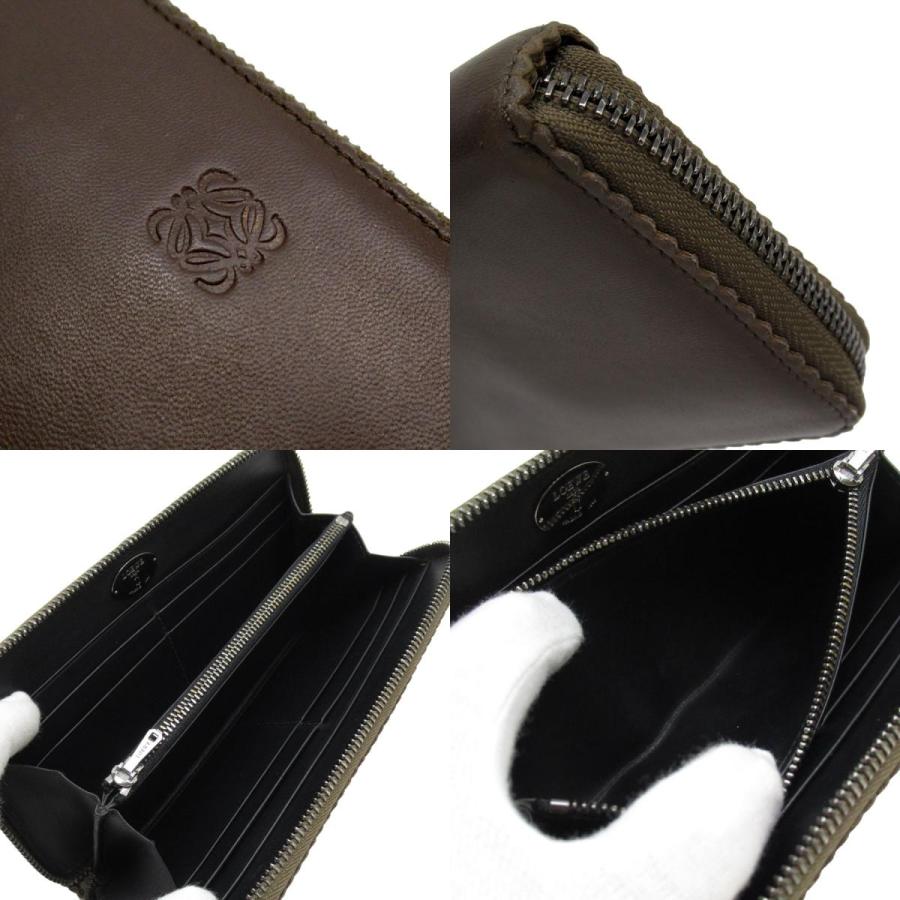 ロエベ LOEWE ラウンドファスナー長財布 レザー ブラウン 長財布
