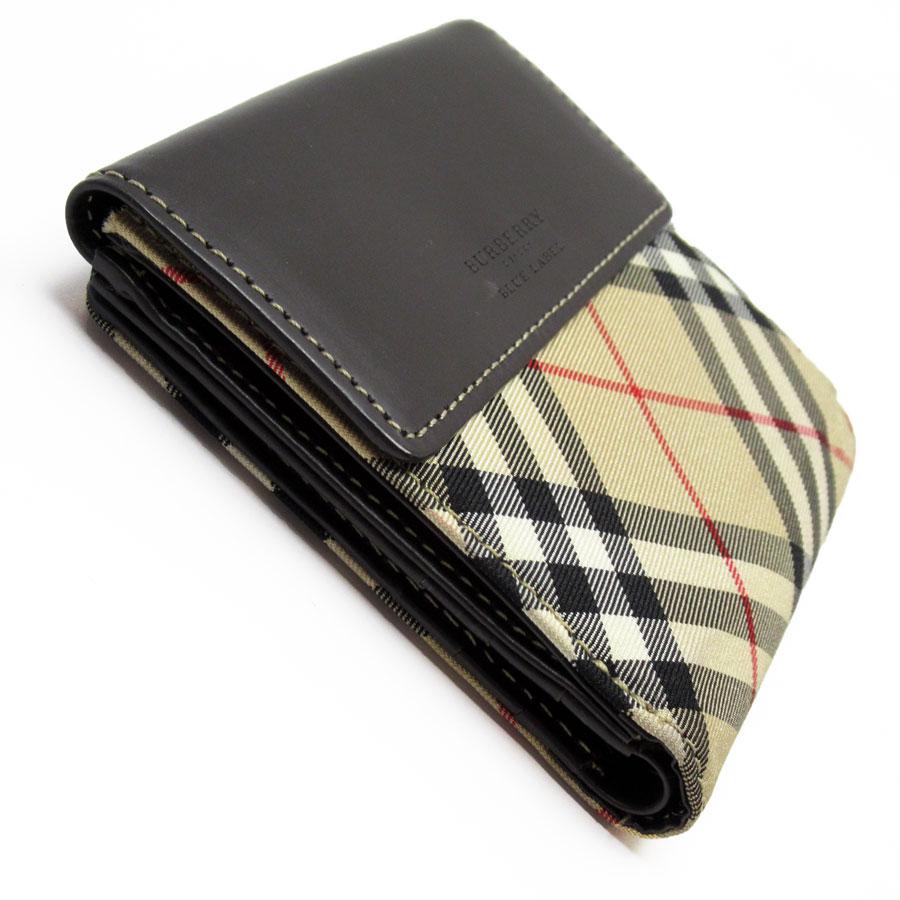 BURBERRY（バーバリー） 二つ折り財布 レザー/ポリエステル ブラウン