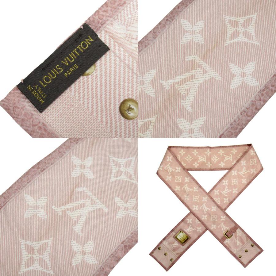 クリーニング済 LOUIS VUITTON ルイヴィトンスカーフバンドーピンク