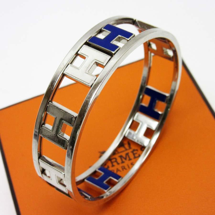 古典 エルメス Hermes ブレスレット Hermes ブレスレット バングル 金属素材 金属素材 シルバーxブルー 定番人気 田上町 4cb9d7af Studio J Co