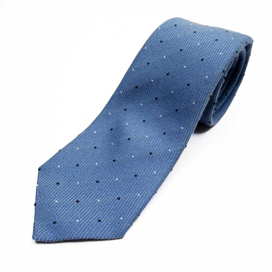 GUCCI グッチ ネクタイ ドット シルク75% ウール25% ブルー おすすめ  