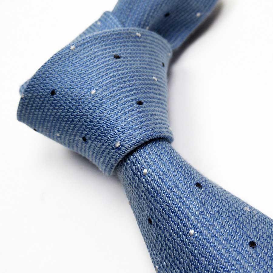 GUCCI グッチ ネクタイ ドット シルク75% ウール25% ブルー おすすめ  